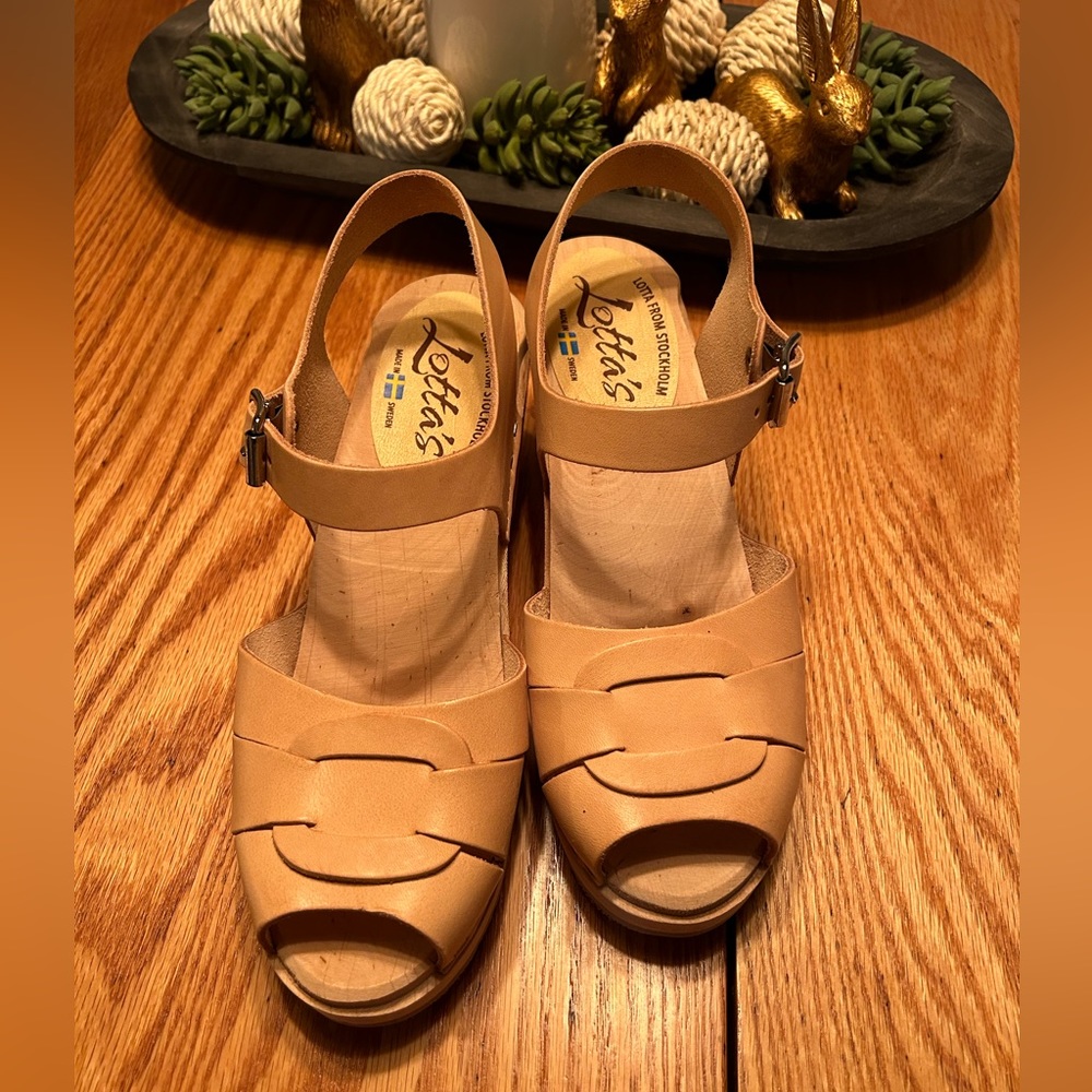 New Lotta from Stockholm peep toe clogs